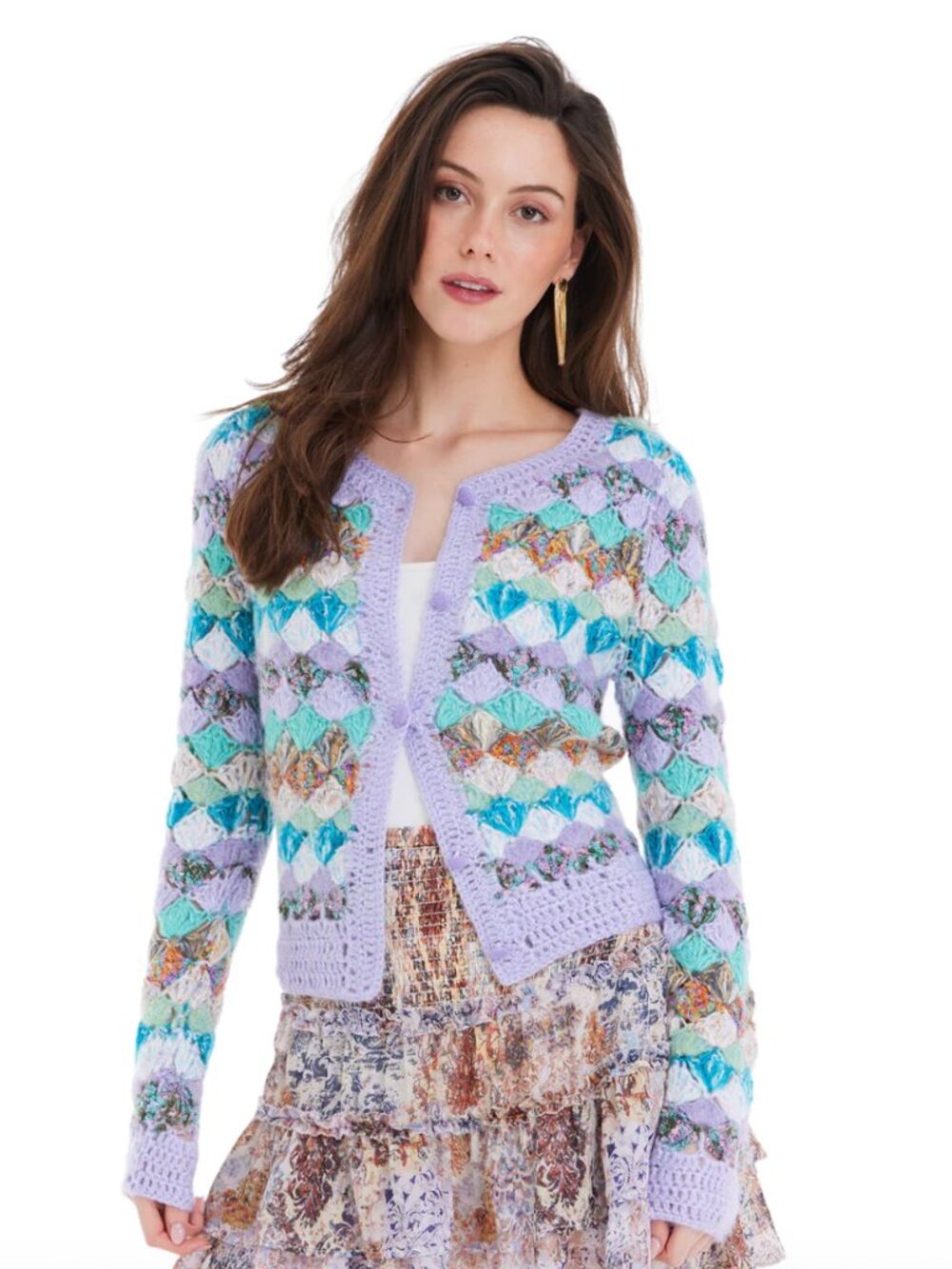 ISO NWT Allison New York Emerson Cardigan Pastel Multi